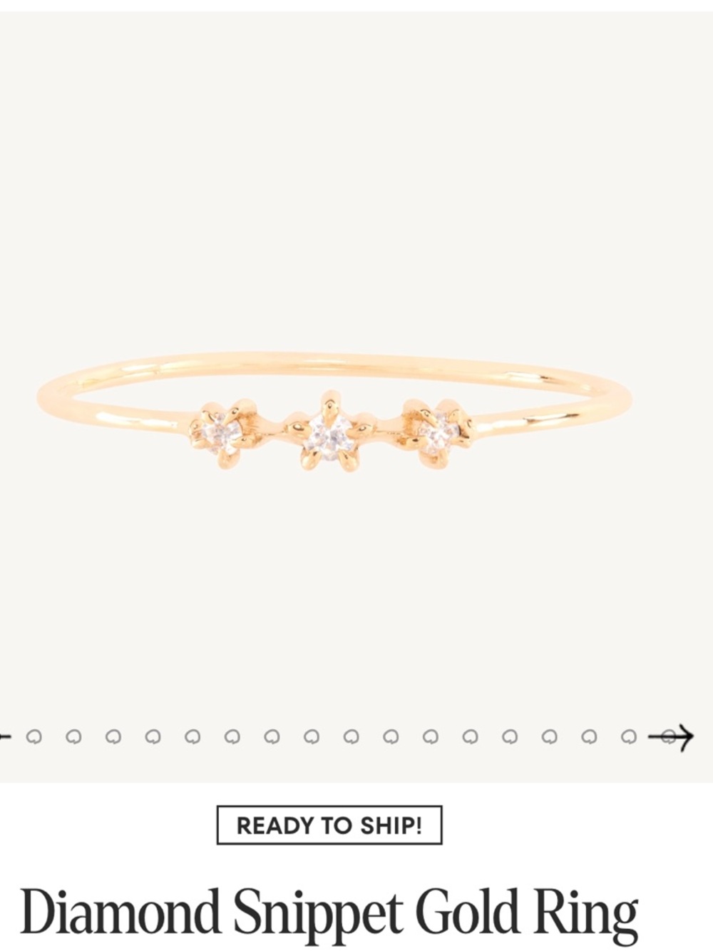 Catbird Diamond Snippet Gold Ring